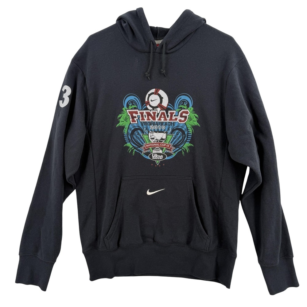 Nike Hoodie Mens Small Black Virginia Beach Finals 2010 LV Graphic‎ Pullover 23